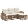 vidaXL Tuinbankenset 4 st Beige en Cr&egrave;me Wit poly rattan