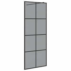 vidaXL Inloop Douche Wand Zwart 80 x 195 cm gehard glas
