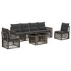 vidaXL Tuinbankenset 7 st Grijs en Donkergrijs poly rattan