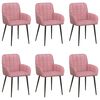 vidaXL Eettafelstoelen 6 st fluweel Roze 56.5 x 50 x 85 cm