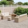 vidaXL Tuin Sofa Set met kussen 10 pcs Beige en Crème Poly Rattan