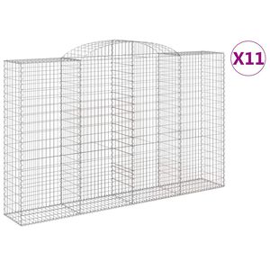 vidaXL Schanskorven 11 st gewelfd 300x50x180/200 cm ijzer