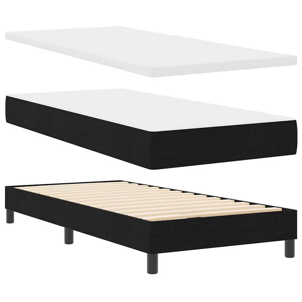 vidaXL Boxspringbed met matras Zwart 200 x 90 cm Polyester