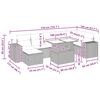 vidaXL 8-delige Loungeset met kussens poly rattan grijs