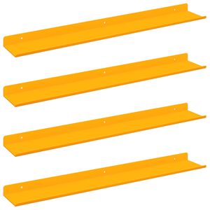 vidaXL Drijvende plank 4 st Mosterdgeel 60 x 8,5 x 2,5 cm Staal
