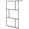 vidaXL Inloopdouchewand 115x195 cm gehard glas zwart