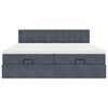 vidaXL Ottoman bed met matrassen 200x200cm fluweel donkergrijs