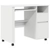vidaXL Bureau met Wielen Wit Bewerkt hout 91 x 50 x 77 cm