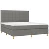 vidaXL Boxspring met matras en LED stof donkergrijs 180x200 cm