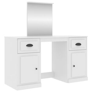 vidaXL Kaptafel met spiegel 130x50x132,5 cm wit