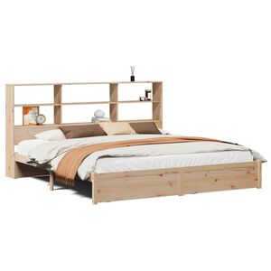 vidaXL Bed met boekenkast zonder matras massief grenenhout 180x200 cm
