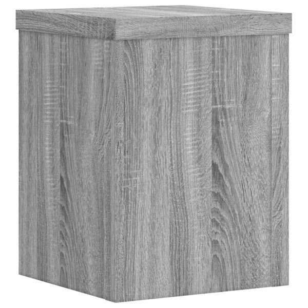 vidaXL Plantenstandaards 2 st 15x15x20 cm bewerkt hout grijs sonoma