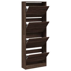 vidaXL Schoenenkast 60x21x163,5 cm bewerkt hout bruin eikenkleur