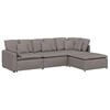 vidaXL Modulaire bank met voetenbank en kussens stof taupe