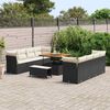 vidaXL Tuin Sofa Set 11 pcs Zwart poly rattan
