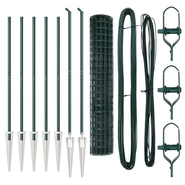 vidaXL Hek met Paal Groen 1,5 x 10 m Staal