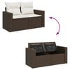 vidaXL 11-delige Loungeset met kussens poly rattan bruin