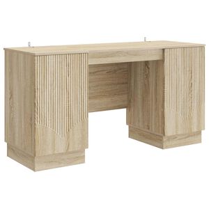 vidaXL Bureau Sonoma Eiken 142,5 x 50 x 75 cm Bewerkt hout