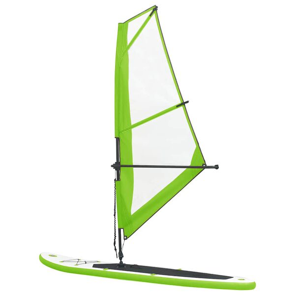 vidaXL Stand Up Paddleboard opblaasbaar met zeilset groen en wit