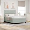 vidaXL LED Box Spring Bed met matras Lichtgrijs 140 x 190 cm Fluweel