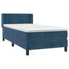 vidaXL Boxspring met matras fluweel donkerblauw 100x200 cm