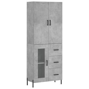 vidaXL Hoge kast 69,5x34x180 cm bewerkt hout betongrijs