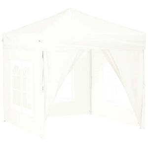 vidaXL Partytent inklapbaar met zijwanden 2x2 m wit