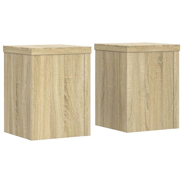 vidaXL Plantenstandaards 2 st 15x15x20 cm bewerkt hout sonoma eiken