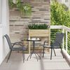 vidaXL Tuin Bistro Set 3 pcs Grijs Staal