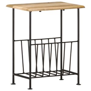 vidaXL Tijdschriftenrek 40x30x50 cm massief mangohout en staal