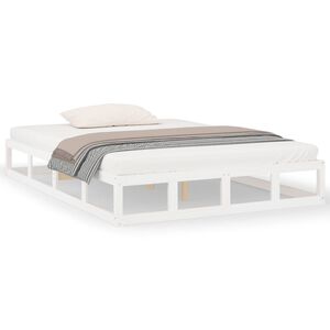 vidaXL Bedframe massief hout wit 150x200 cm