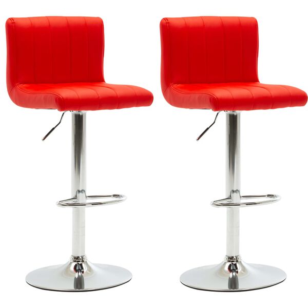 vidaXL Barstoelen 2 st kunstleer rood