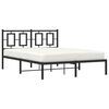 vidaXL Bedframe met hoofdbord metaal zwart 140x190 cm