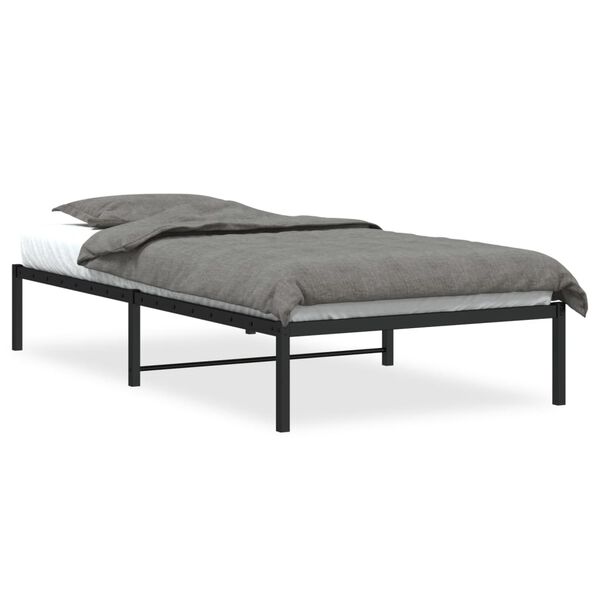 vidaXL Bedframe metaal zwart 100x190 cm