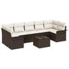 vidaXL Tuin Sofa Set 8 st Bruin en Cr&egrave;me poly rattan