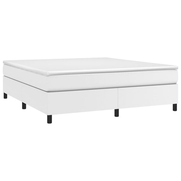 vidaXL Boxspring bed kunstleer wit 160x200 cm