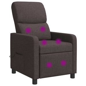 vidaXL Massage Recliner Donkerbruin Stof
