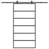 vidaXL Schuifdeur met beslagset 102x205 cm aluminium en ESG-glas