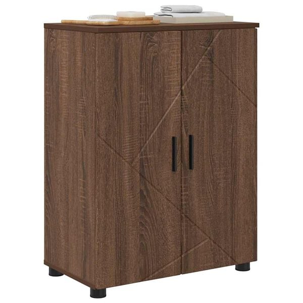 vidaXL Badkamer Kast Bruin Eiken 60 x 35 x 80 cm Bewerkt hout & Metaal
