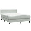 vidaXL Boxspring met matras fluweel lichtgrijs 160x220 cm
