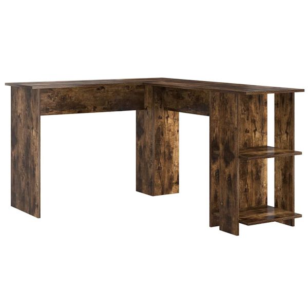 vidaXL Hoekbureau Gerookt eiken 140 x 113,5 x 75 cm Bewerkt hout