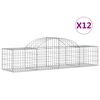 vidaXL Schanskorven 12 st gewelfd 200x50x40/60 cm gegalvaniseerd ijzer