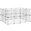 vidaXL Huisdierenkooi met deur 28 panelen 35x35 cm staal zwart