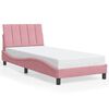 vidaXL Bedframe met LED zonder matras "Hanko" fluweel roze 90x190 cm