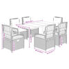 vidaXL 7-delige Tuinset met kussens poly rattan grijs