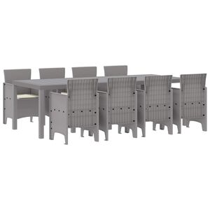 vidaXL Tuin Eetset 9 pcs Wit Polypropyleen