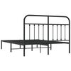 vidaXL Bedframe met hoofdbord metaal zwart 140x190 cm