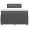 vidaXL Boxspring met matras stof donkergrijs 120x190 cm