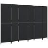 vidaXL Kamerscherm 6 panelen poly rattan zwart