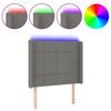 vidaXL Hoofdbord LED 83x16x118/128 cm stof donkergrijs